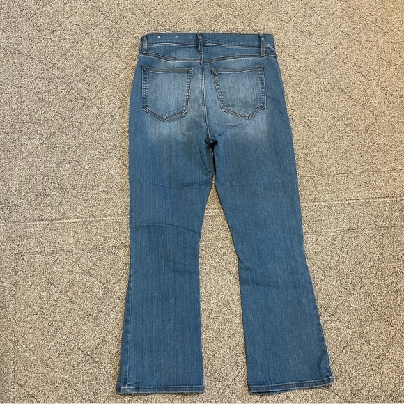 Loft The Kick Crop Denim Jeans Womens Size 27/4 Blue Bootcut Button Fly - Picture 10 of 12